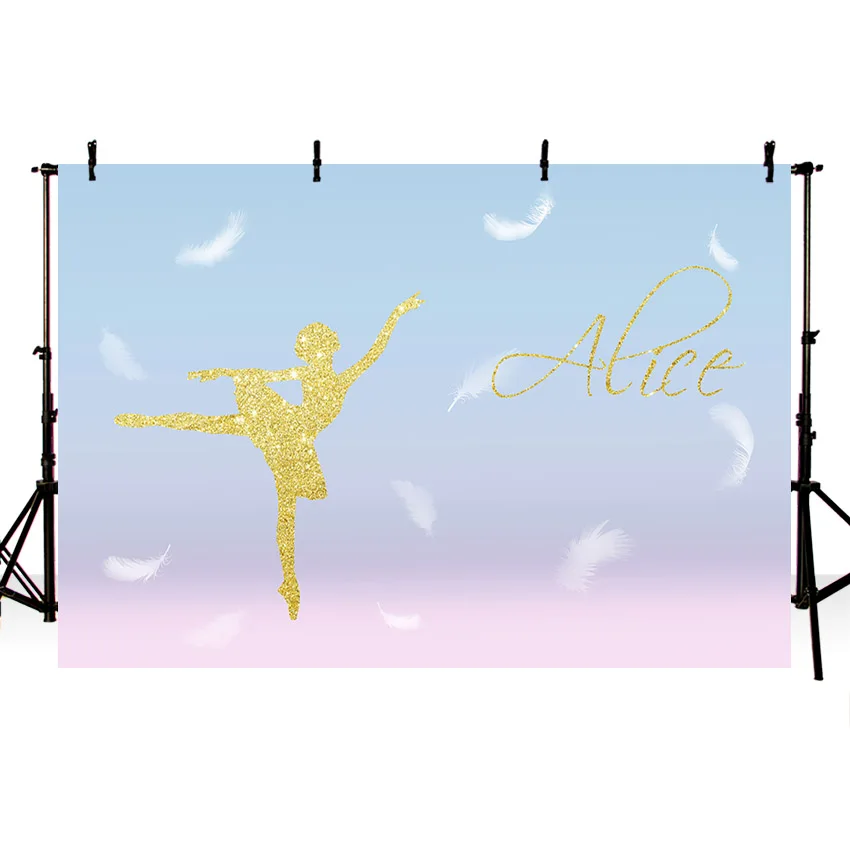 Avezano Birthday Party Photography Background Ballet Feather Customized Princess Backdrop Photo Studio Photozone Photocall Decor