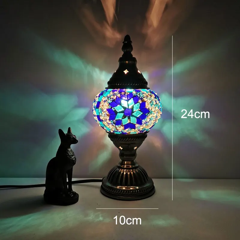 Turkish Mosaic Table Lamps Vintage Stained Glass Desk Lamp Tiffany Led Night Lights Bedroom Bedside Light Fixtures Home Decor