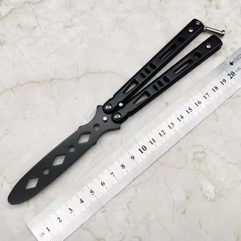 Foldable Butterfly Knife Portable Transformable Blunt Balisong Pocket Trainer Survival Knife Training Tool For Outdoor Game