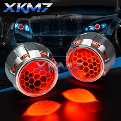 Projector Headlight Lenses LED Devil Eyes Bi-xenon Honeycomb Lens 2.5 inch Super H4 H7 Car Lights Accessories Retrofit Tuning