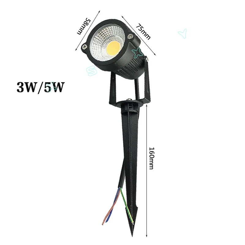 4 pcs 3W 5W COB Outdoot Waterproof Led Garden Lamp 110 V 220V DC12V Outdoor Lighting Garden Light Landscape LED Spotlight