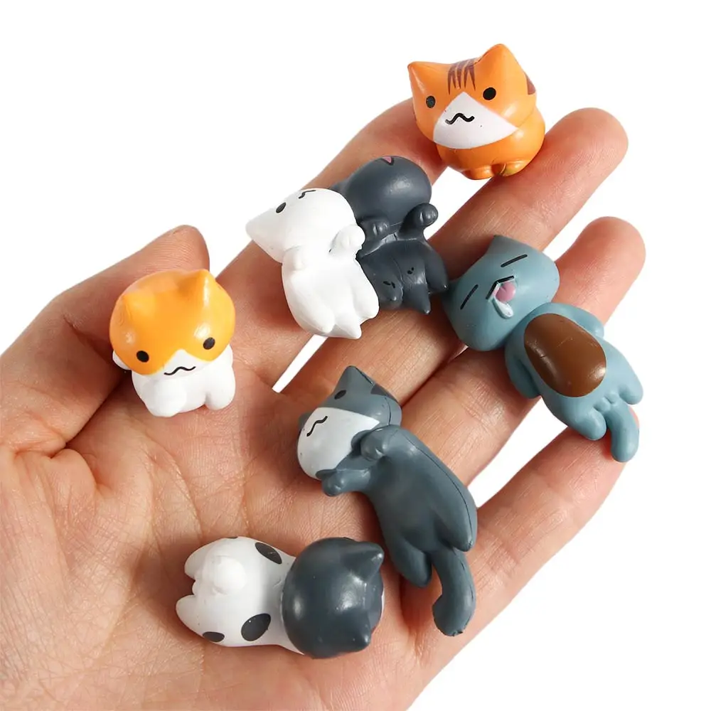 5Pcs/Set Cute Cartoon Lazy Cats For Micro Landscape Kitten Landscape Figurines Home Garden Decorations Random Color