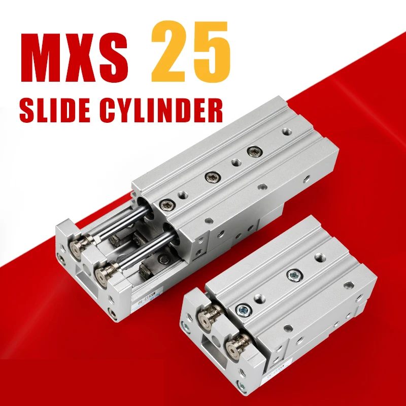 MXS Double acting air slide table cylinder Air Pneumatic bore 25- 25mm stroke 10/20/30/40/50/75/100/125/150 be Customized