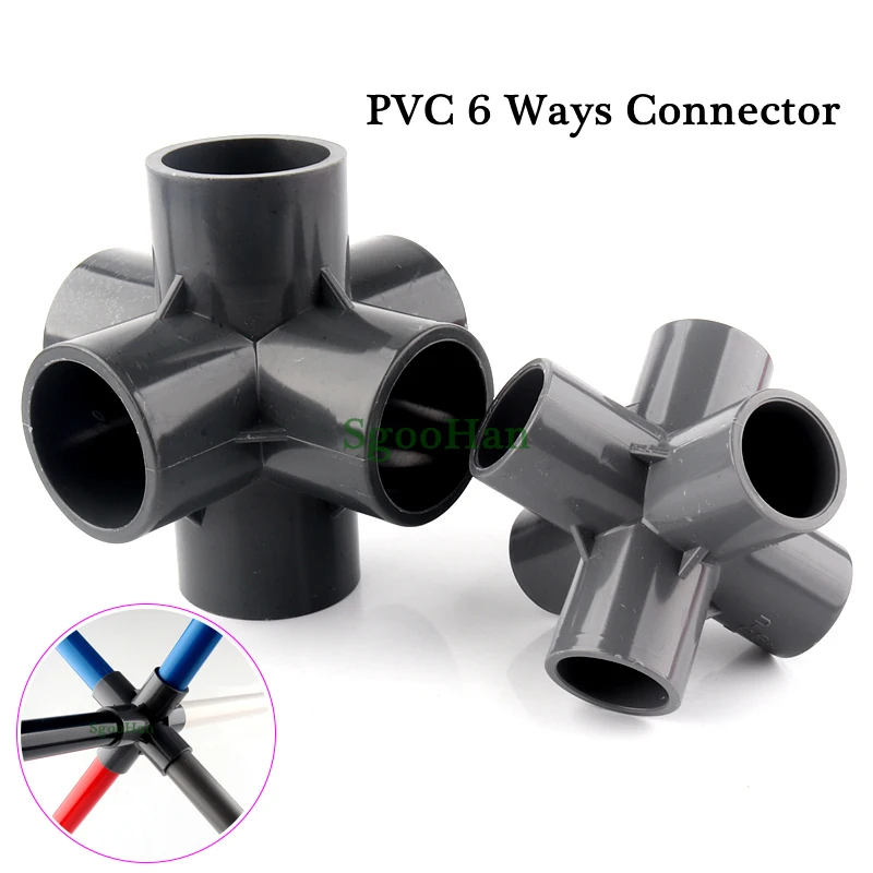 

5~50pcs Size 20~50mm PVC 6 Ways Hydroponic Planting Frame Tube Connectors Garden Aquarium Fish Tank Pipe 3D 5 Way DIY Joints