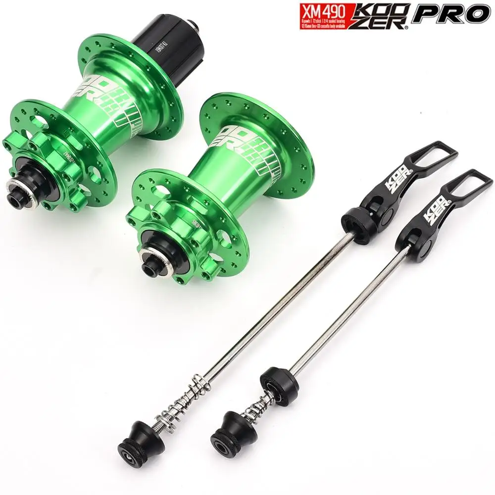 

Koozer XM490 PRO Colorful MTB Bike Disc Brake Hubs 32H 4 Bearing Mountain Bike Hub bicicleta cube QR and Thru front rear hub