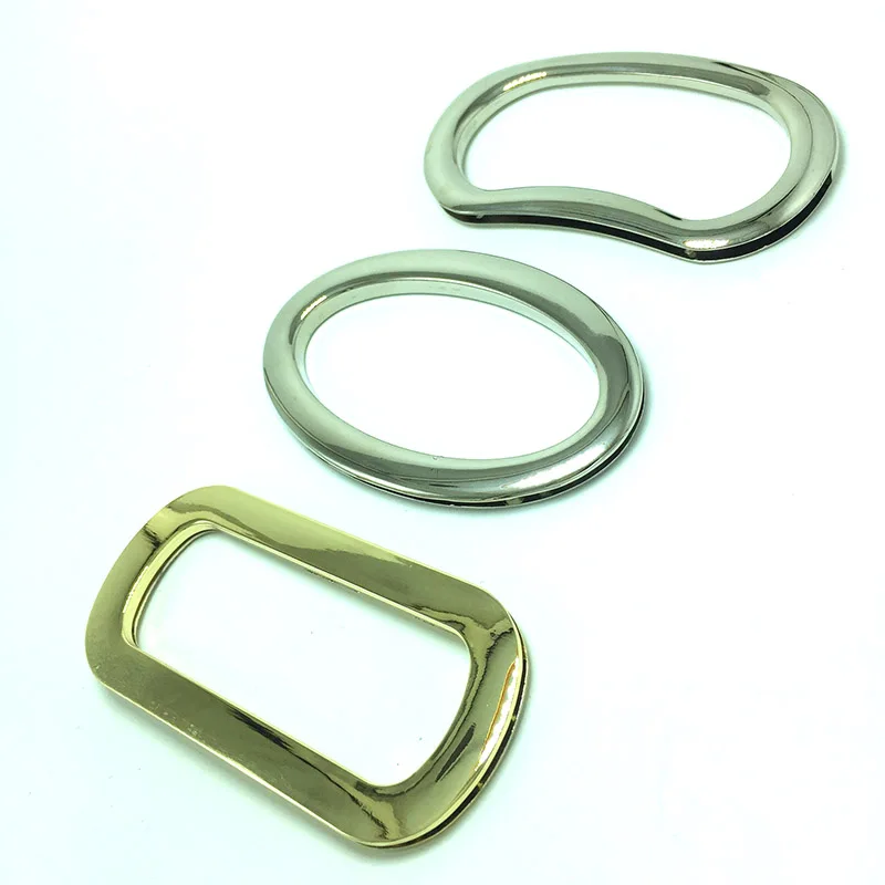 

4.5 inch (Inner diameter) Nickel Gold Oval metal purse handle oval cut out bag handles