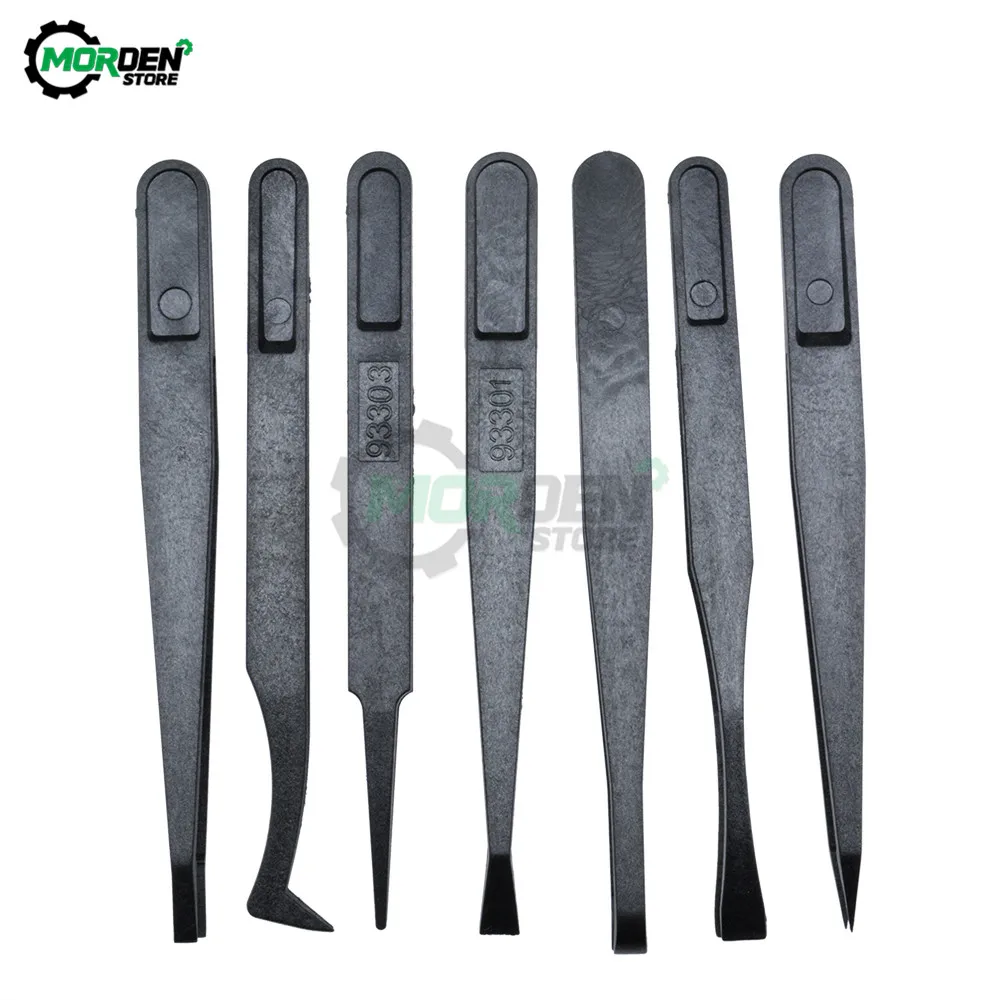 7Pcs Anti-Statische Rvs Tweezer Set Onderhoud Reparatie Tool Kit Anti Statische Model Maken Tool Hand Tool set Dropship
