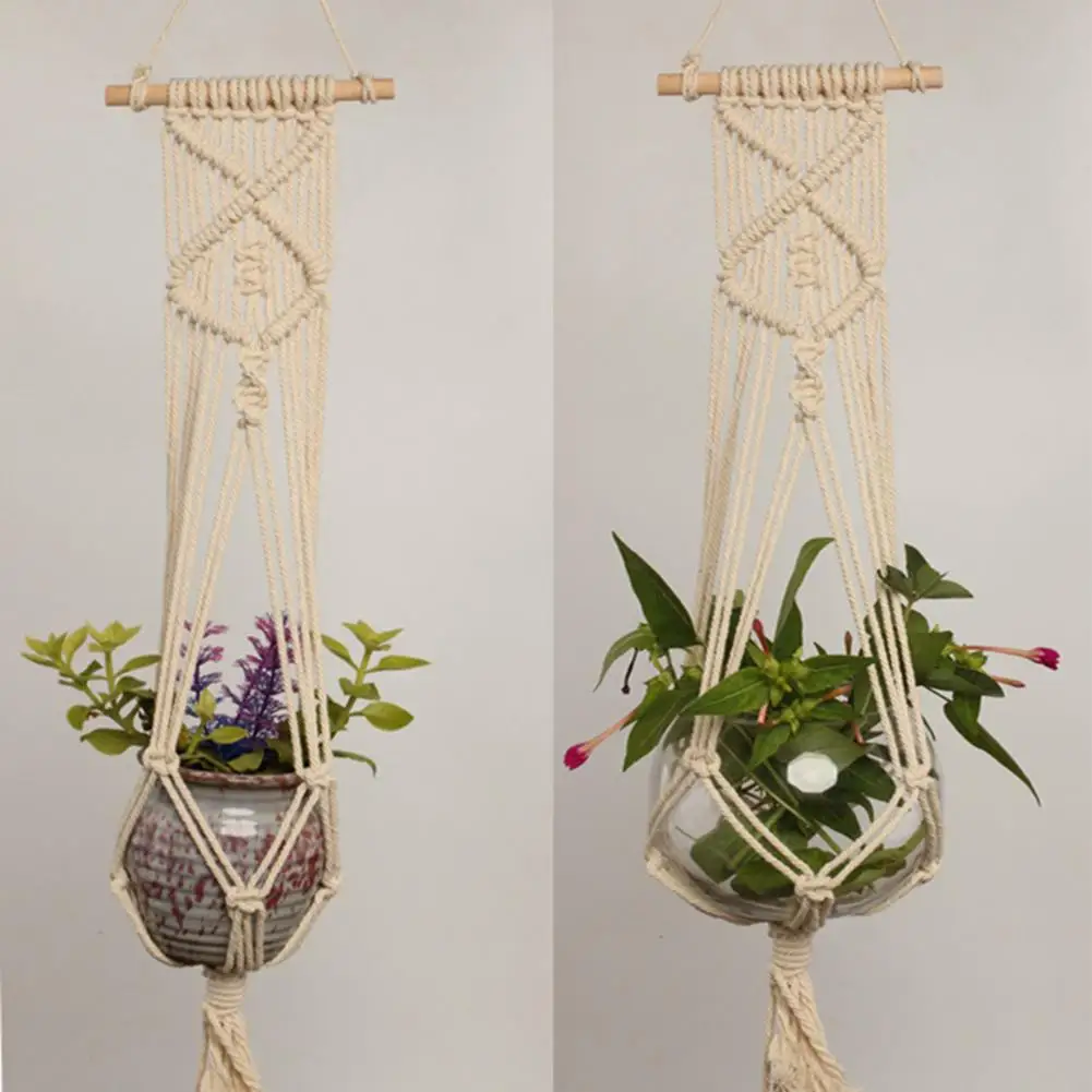 handmade macrame plant hanger flower /pot hanger for wall decoration countyard garden