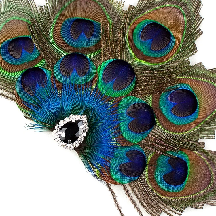 Handmade Ethnic Crystal Peacock Feather Designer Brooch Pin For Suit Clothing Dress Corsage Women Hair Jewelry Accessories Gift