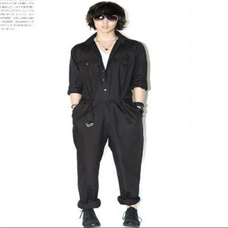 personality harem pants loose clothing jumpsuit overalls roll-up hem casual pants male M-6XL! Big yards men's clothing