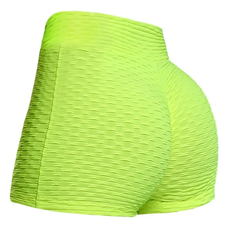 Women V-Front High Waist Yoga Shorts Ruched Butt Lift Workout Neon Tight Pants A0NF