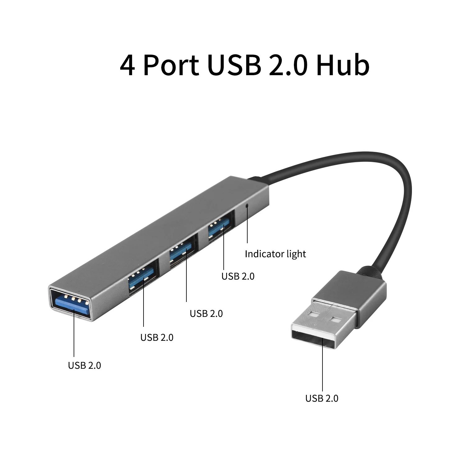 

USB HUB 2.0 Multi Extender Ultra Slim 4 Ports High Speed USB 2.0 Splitter Adapter For Mouse Keyboard Pro Macbook PC Accessories
