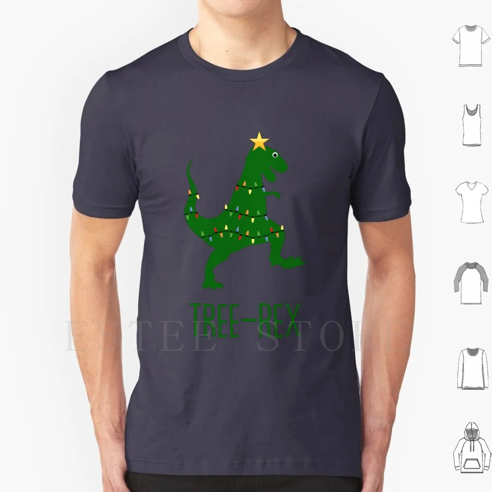 Tree-Rex T Shirt Cotton Men DIY Print T Rex Tree Rex Trex Dino Dinosaur Christmas Festive Xmas Holiday Sweater Jumper Cute Pun