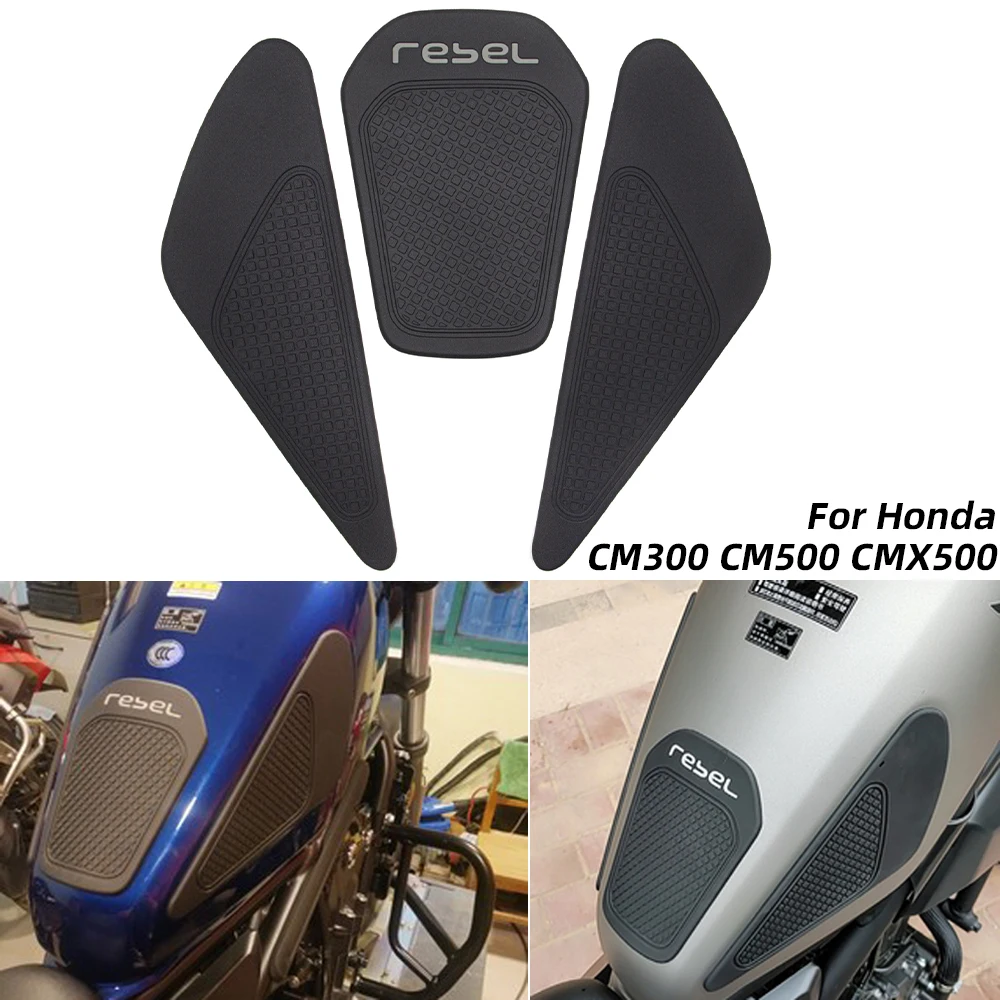 

REBEL500 REBEL300 Motorcycle Rubber Tank Pad Protector Sticker Decal Knee Grip Decal For Honda REBEL CMX 500 300 CM500 CM300