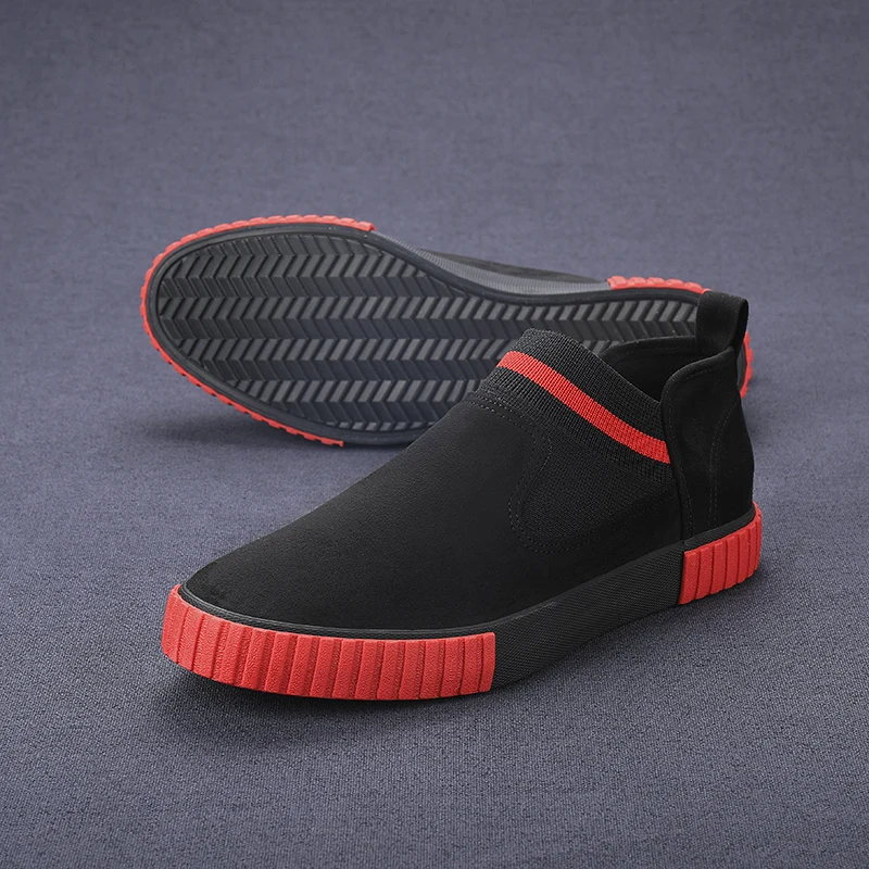 Fashionable New Low Top Vulcanized Shoes Men's Flannel Antiskid Lazy Shoes Designer Casual Shoes Spring and Autumn Simple Flat S