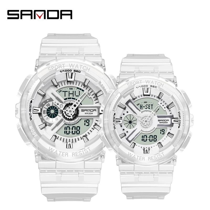 SANDA G Style Sports Watch Men And Women Couple Waterproof Military Watch Vibration Fashion Analog Quartz Electronic Watch