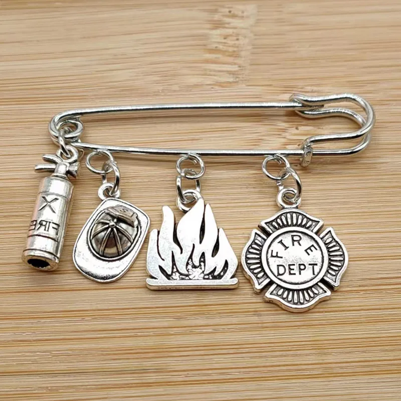 موضة جديدة اطفاء بروش النار بطل الإبداعية اطفاء هدية دبوس مجوهرات مقلدة #1