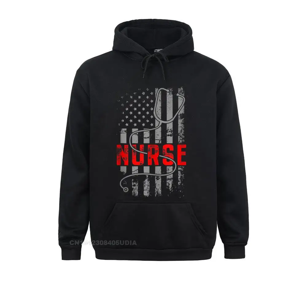 

Custom Patriotic Nurse USA Flag Stethoscope Funny Nursing Careers Anime Hoodie Sweatshirts For Men Fall Sweatshirts Hoods