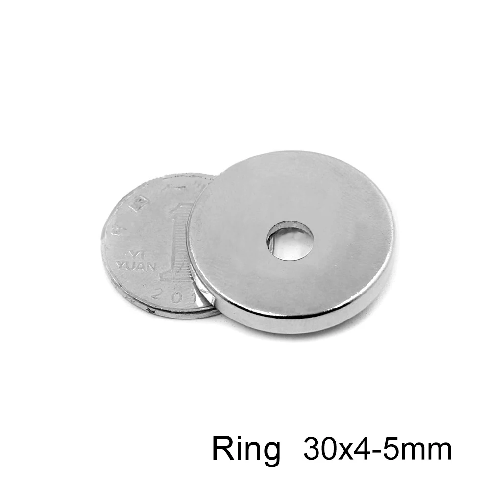 2~20PCS 30x4-5 Ring Loop Magnets Disc 30x4mm Hole 5mm Rare Earth Magnets 30x4-5mm Round DIY  Magnets 30*4-5 N35