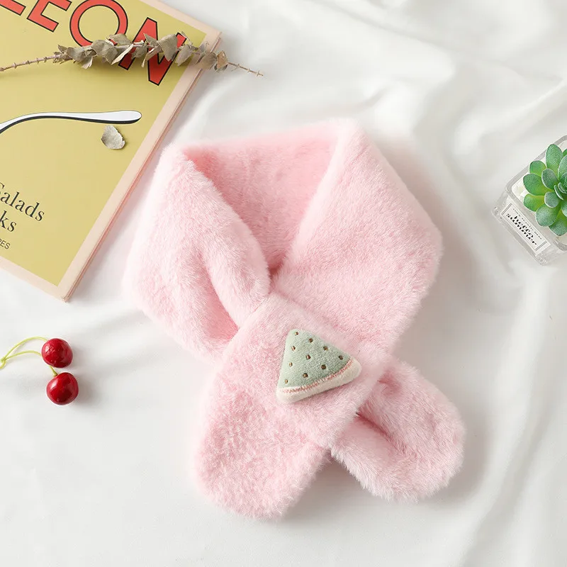 

2020 Autumn And Winter New Baby Scarf Baby Boy Girl Plus Velvet Warm Solid Color Cartoon Pattern Casual Fashion All-match Scarf