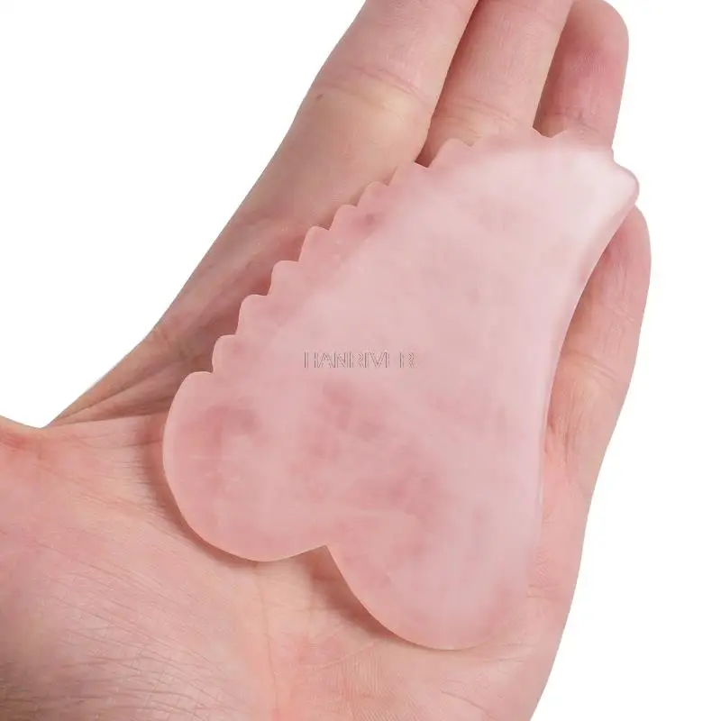 Natural Quartzo Rosa Gua Sha Massagem Acupuntura Pedra Facial Voltar Pé Gua Sha Massagem Ferramenta Cuidados de Saúde Beleza Massagem Ferramenta