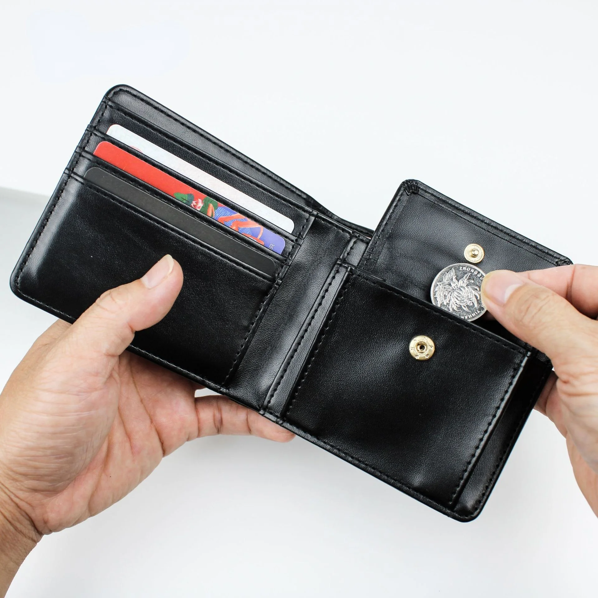 

Vintage Cow Leather Men Wallets with Coin Pocket Vintage Male Purse Function Brown Genuine Leather Men Wallet with Card Holders