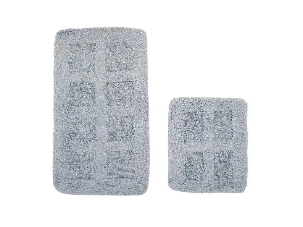 Checkers Cotton 2li Bath Mat Pad Anthracite