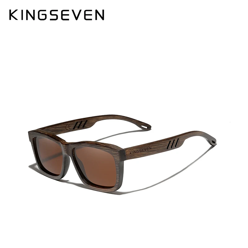 KINGSEVEN New Brand Design Handmade Natural Wooden Bamboo Sunglasses Luxury Sunglasses Polarized Wooden Oculos de sol masculino