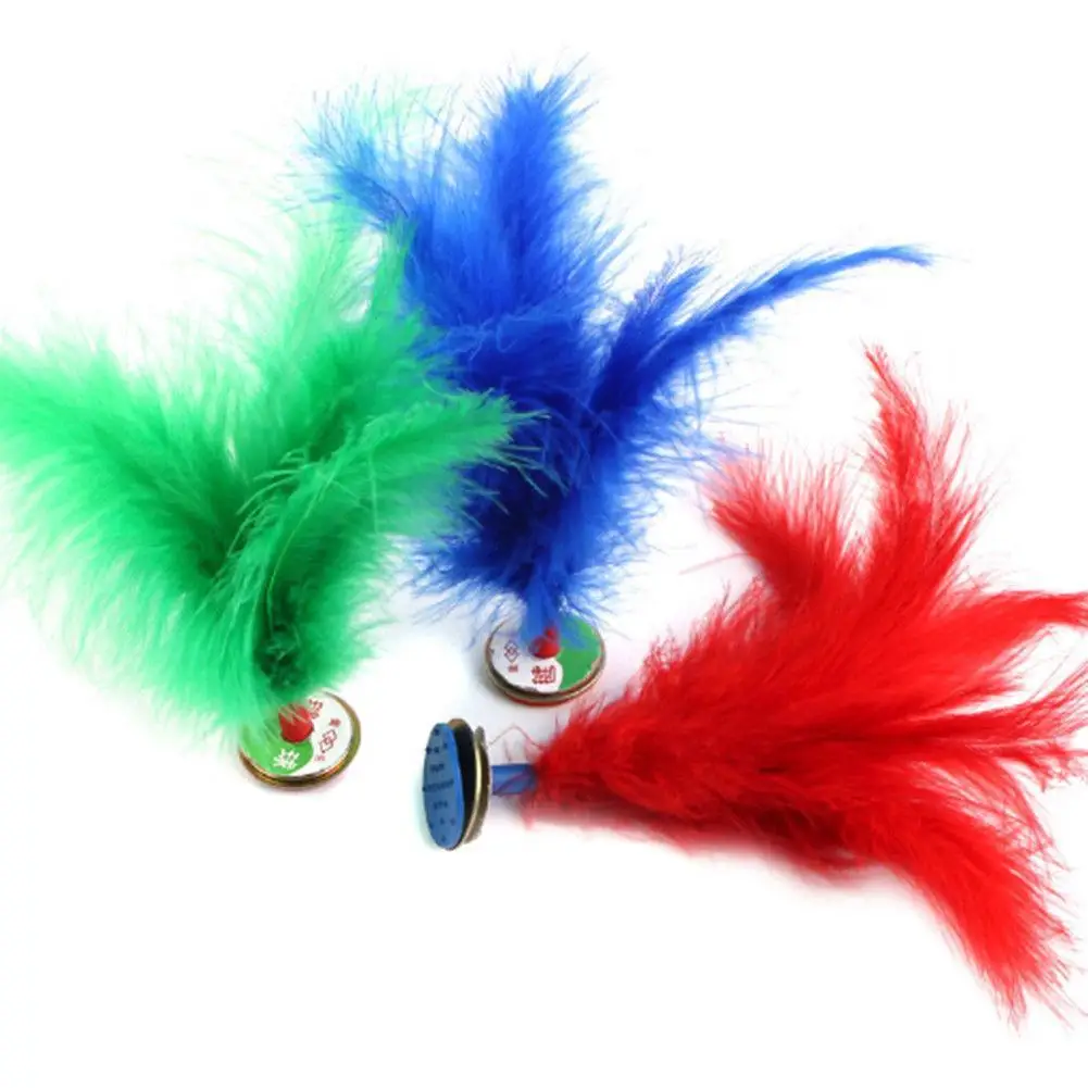 2Pcs China Jianzi Footbal Foot Kick Handwheel Fancy Goose Feather Shuttlecock Fitness Entertainment Sport Exercise Outdoor Game