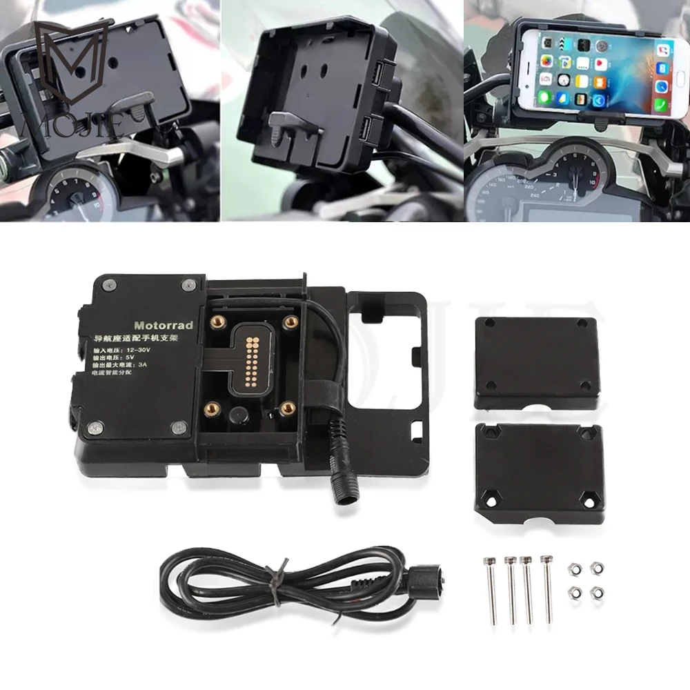 

For BMW R1200GS LC R1250GS ADV R1200RS S1000XR CRF1000L Africa Twin Mobile Phone Navigation Bracket USB Charging Support Mount