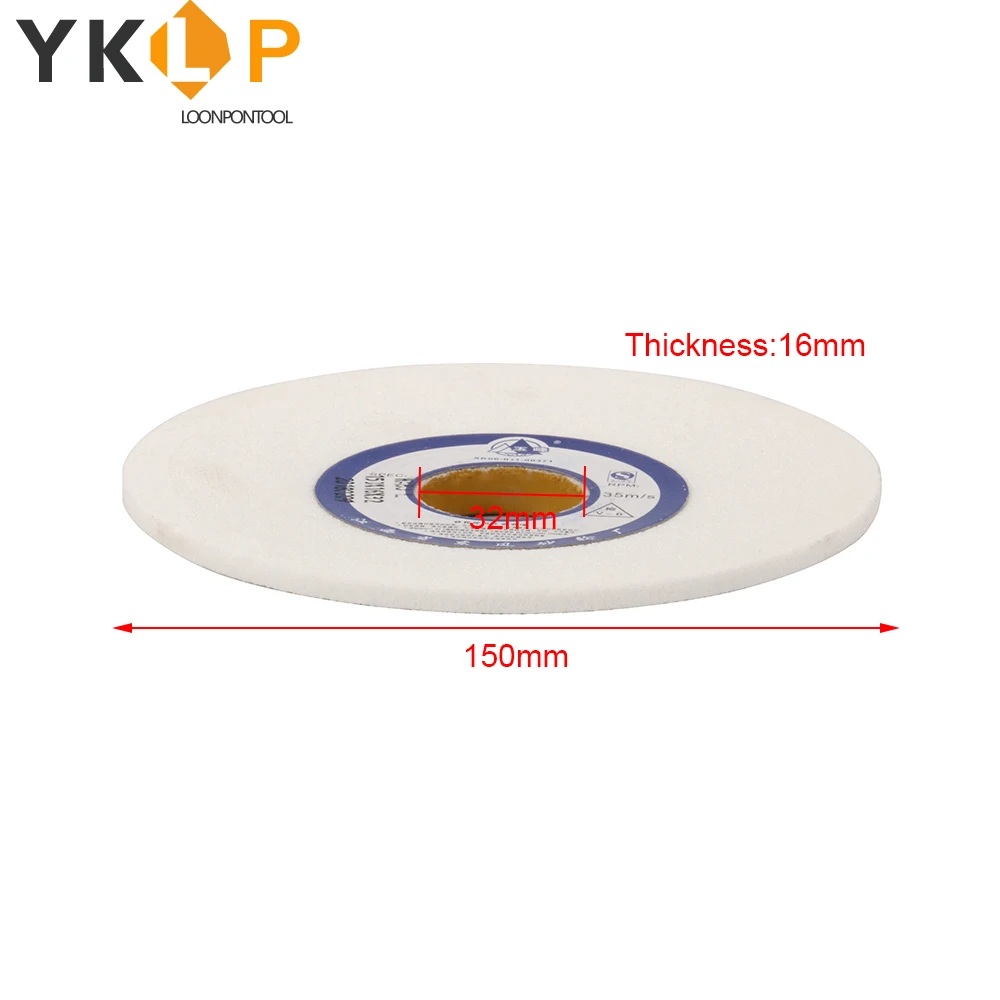 125mm/150mm Ceramic White Corundum Grinding Wheel Disc Abrasive Pad Ceramic Grinding Wheel disc shape 32mm Bore 80#