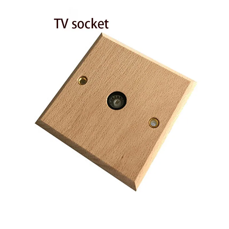 High quality 86 type Nordic minimalist style, solid wood panel, brass lever, socket