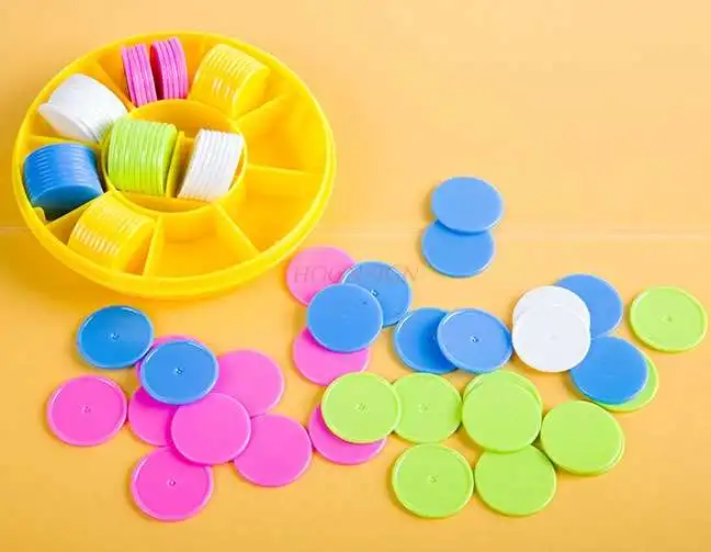 Counting disc children's mathematics with red yellow blue green white color counting disc plastic sheet classification