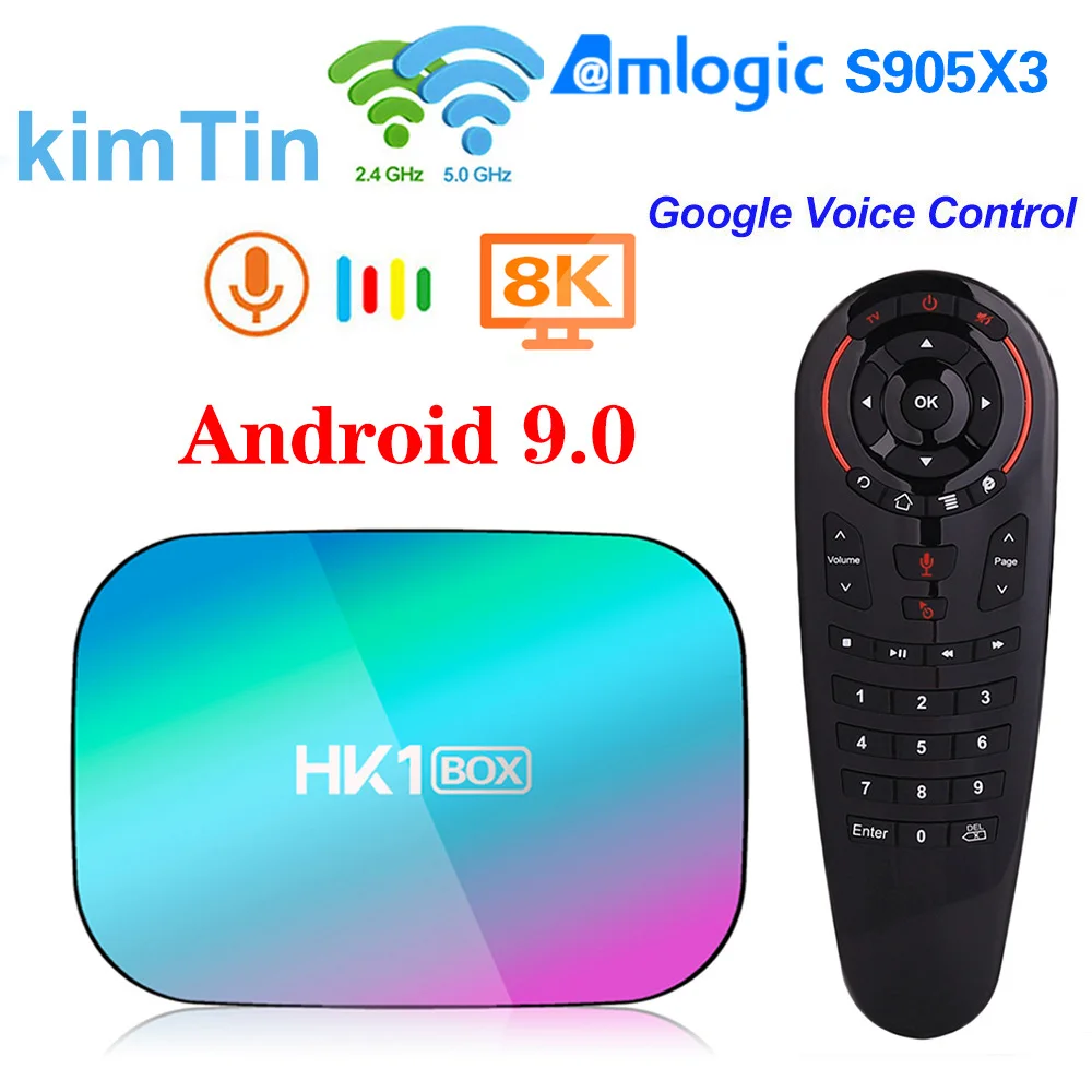 

HK1 Box 4GB 32GB 64GB TV Box 8K Amlogic S905X3 Android 9.0 1000M 2.4G 5G Wifi 1080P 4K 60fps X3 Max 128GB Media Player