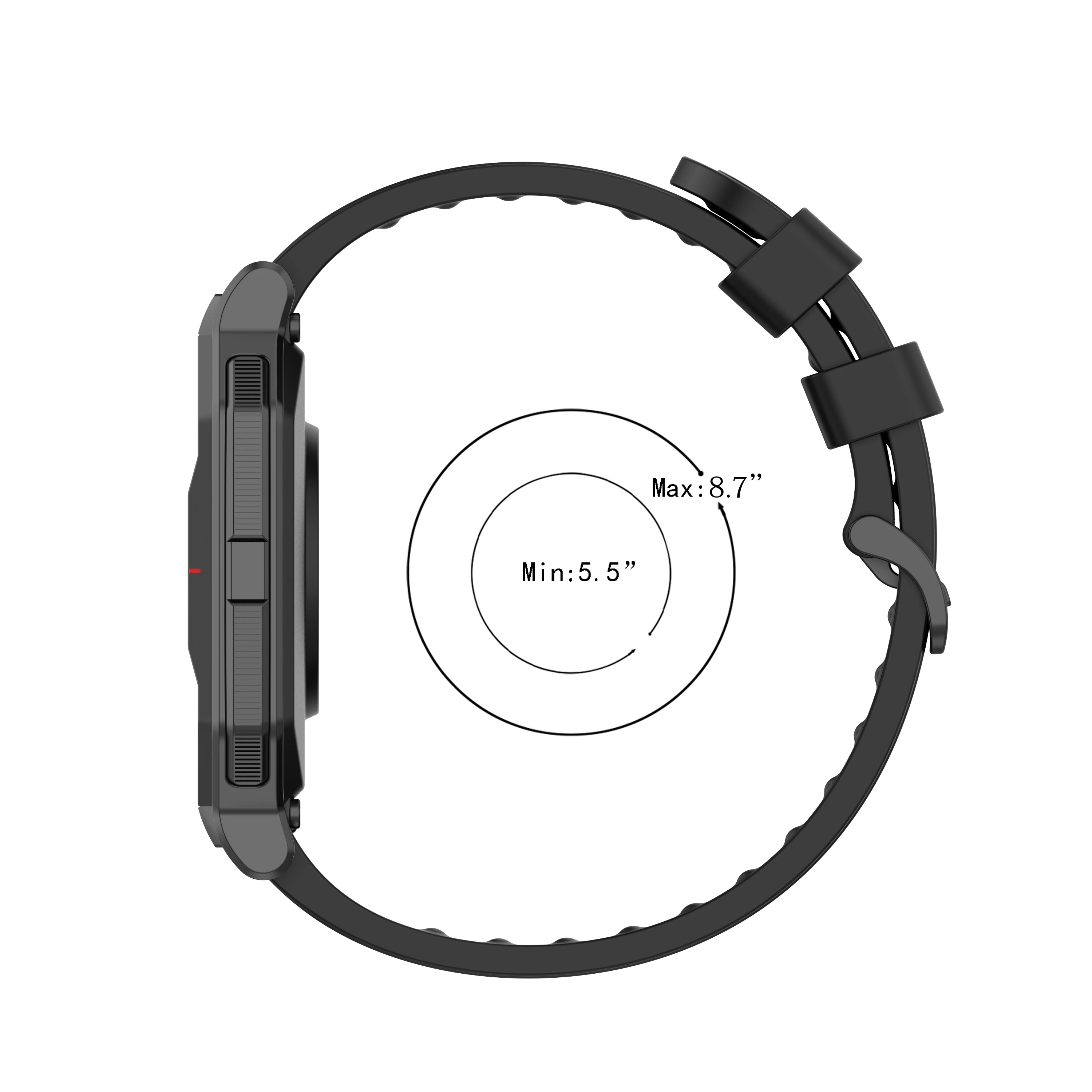 Gelang Jam Silikon Tali Baru untuk Huami Amazfit Neo Jam Tangan Pintar Gesper Hitam dengan Alat Pengganti Gelang Gelang Gelang Aksesori