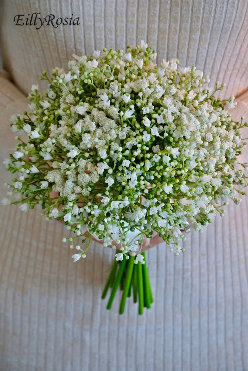 Ellyrosia bebê respiração buquê de dama de honra para dama de honra flores meninas artificial gypsophila noiva bouquet rústico casamento