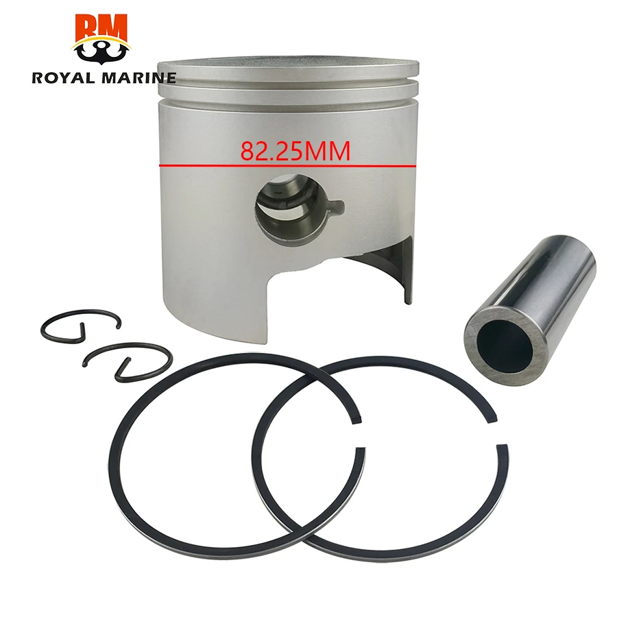 

688-11635-02 Piston set +0.25mm for yamaha outboard 2T 48HP 50 HP 55HP 75HP 85HP 688-11635-03 688-11635 Outer diameter：82.25mm