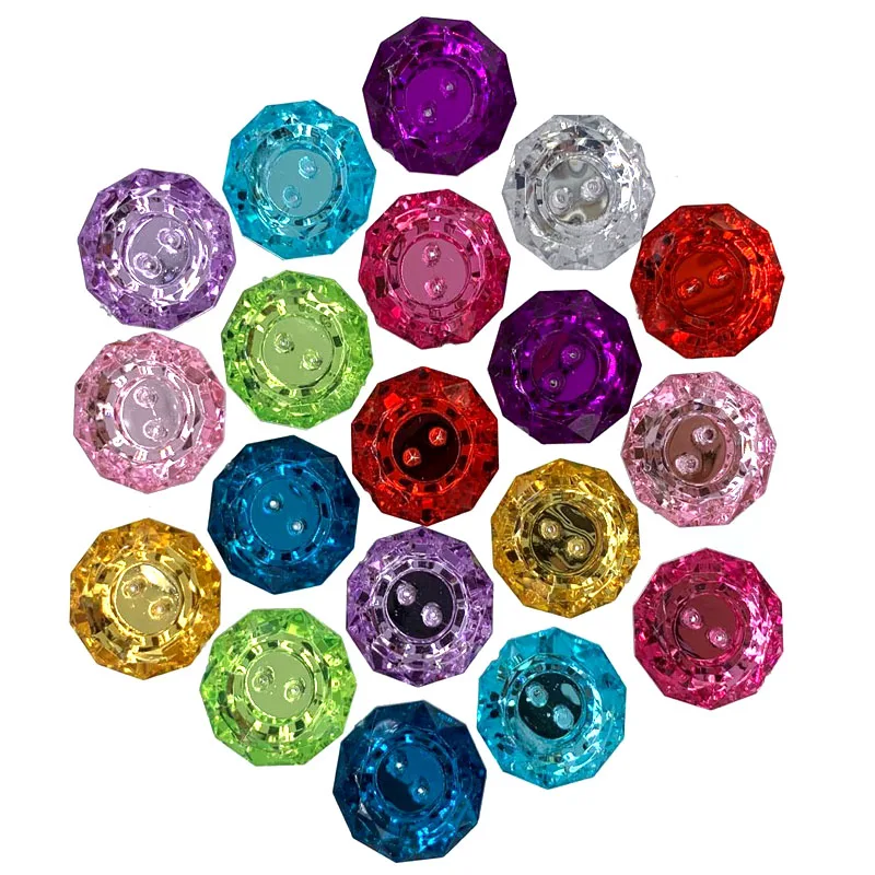 24Pcs Rhinestone acrylic button sewing faceted glittering buttons for crafts garment accessory 1.8cm