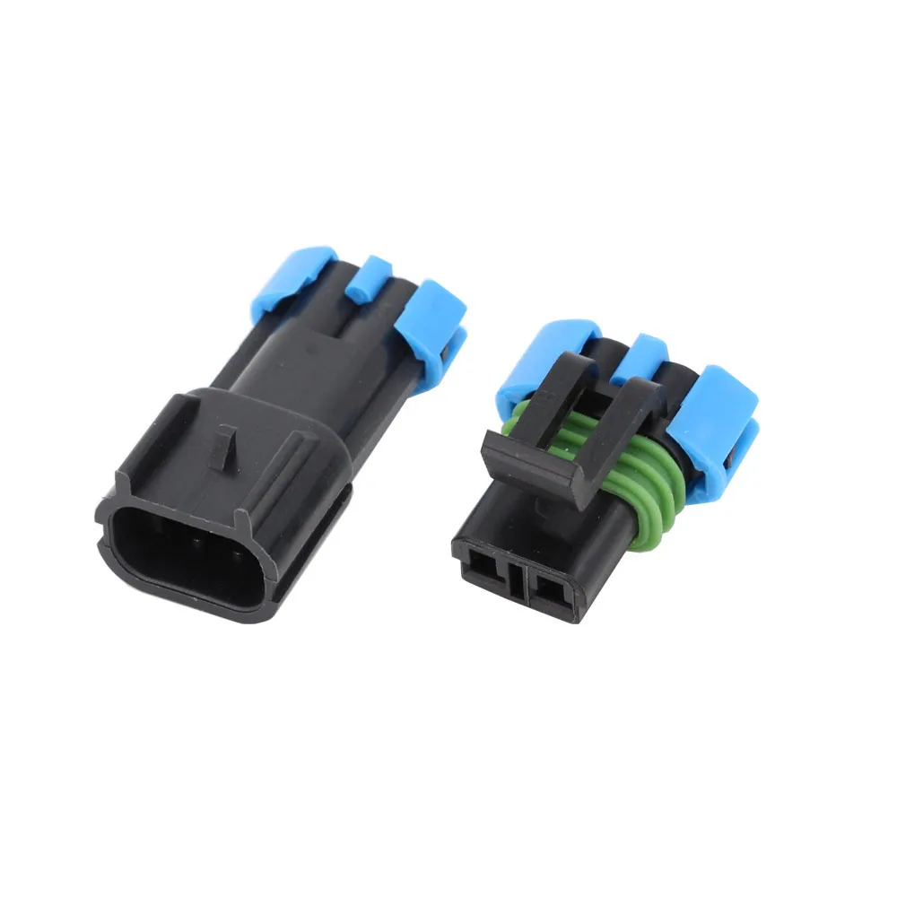 5 Sets 2 Pin Female Male GM Weather Pack Waterproof Sensor Fan Electronic Connector Auto Wire Connector DJ7025W-2.8-11/21