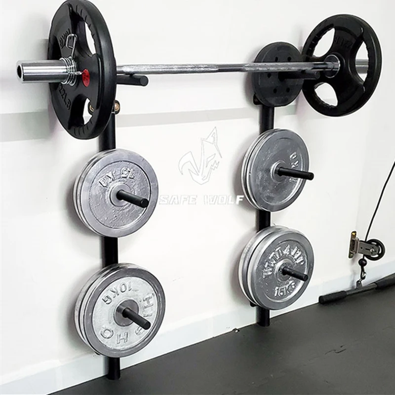 Wall-Mounted Barbell Plate Storage Rack Hanging Weight Plates Steel Holder Fitness Frame For Barbell Dumbbell Weight Plate