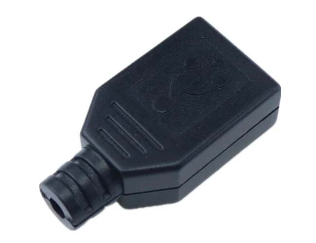 10pcs USB 2.0 Type A Male Female USB 4 Pin Plug Socket Connector With Black Plastic Cover Type-A DIY Kits image 4