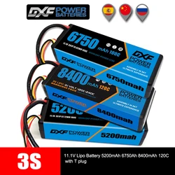 DXF 2PCS 3S 11.1V Lipo Battery 5200mAh 6750Ah 8400mAh 100C 120C with T Connector For RC Vehicles Car Truck Tank Truggy Buggy