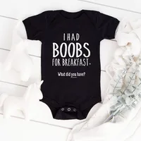I Had Boobs for Breakfast What Did You Have Baby Bodysuits Body Girl Romper Clothes Newborn Baby Boy Clothes Jumpsuits Ropa 2