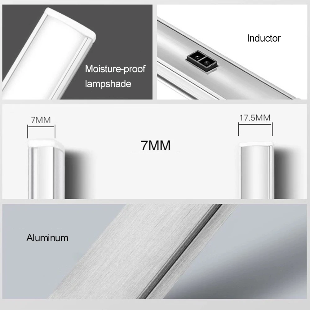 โคมไฟท่อเซ็นเซอร์ตรวจจับการเคลื่อนไหวสำหรับกวาดแถบไฟ LED 12V โคมไฟสำหรับห้องครัวใต้ตู้ทางเดินตู้เสื้อผ้าตู้เสื้อผ้าบันได lampu penerangan rumah