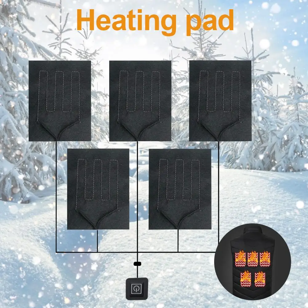 1 Set USB Electric Heated Jacket Heating Pad Outdoor Themal Warm Winter Heating Vest Pads for DIY Heated Clothing 3/5/8 sheet ED