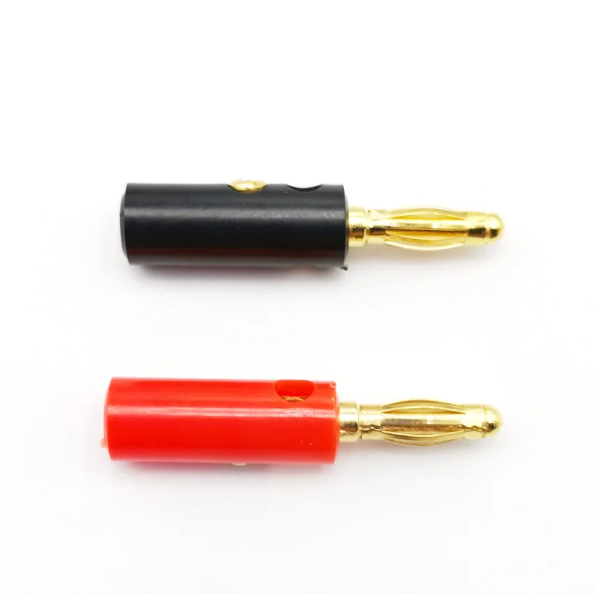 10Pcs/Lot Audio Speaker Screw Banana Gold Silver Plate Plugs Connectors 4mm Black Red