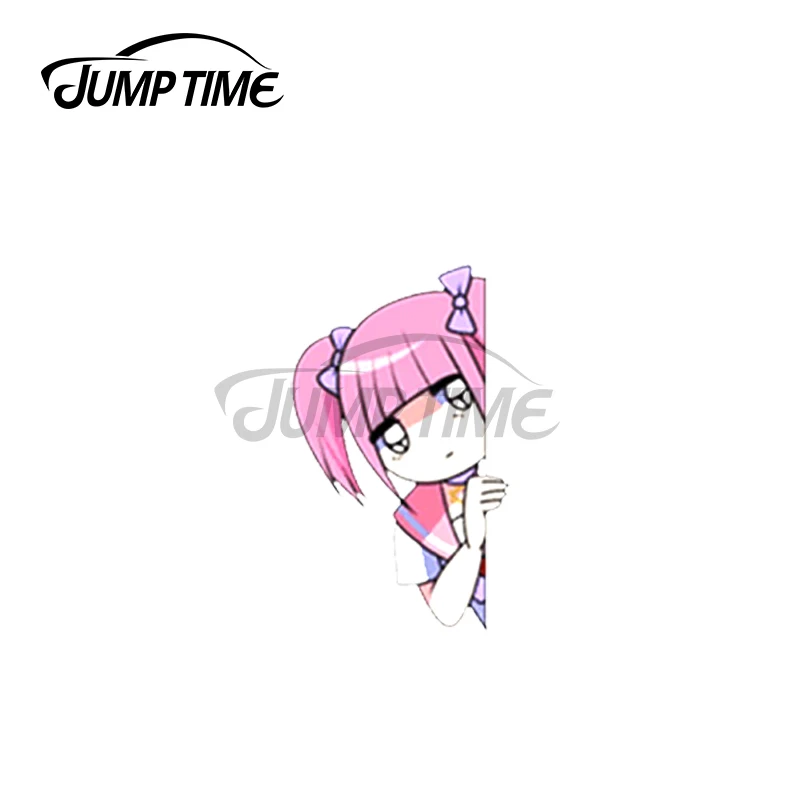 Jump Time 13 x 7.8cm For Menhera Chan Peeker Anime Car Stickers Auto Vinyl Decals Waterproof Bumper JDM RV Creative Car Wrap