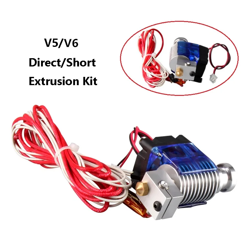 3Dプリンター部品,E3d v5/v6 j-ヘッド,12v/24v,40w,bowden/direct押し出し1.75/3mm,0.4mm,ノズル,1セット