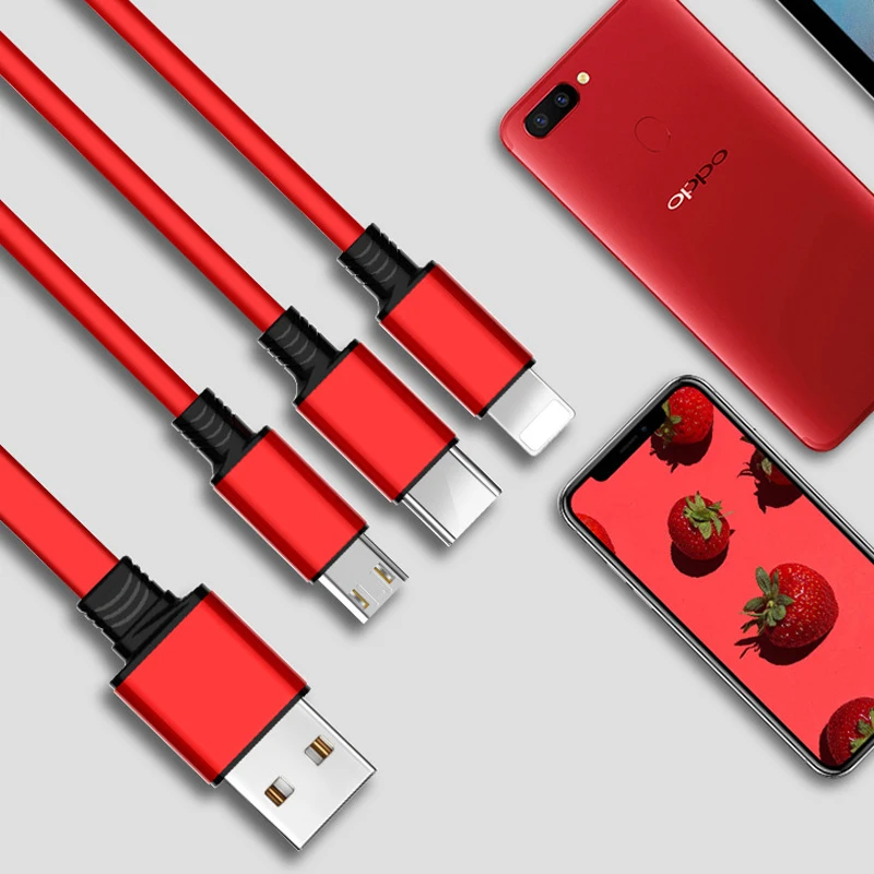 3 في 1 USB C تهمة كابل قابل للسحب شحن كابل نوع c مايكرو 3A شحن سريع الحبل USB كابل للهاتف آيفون 11 12 1 شاومي