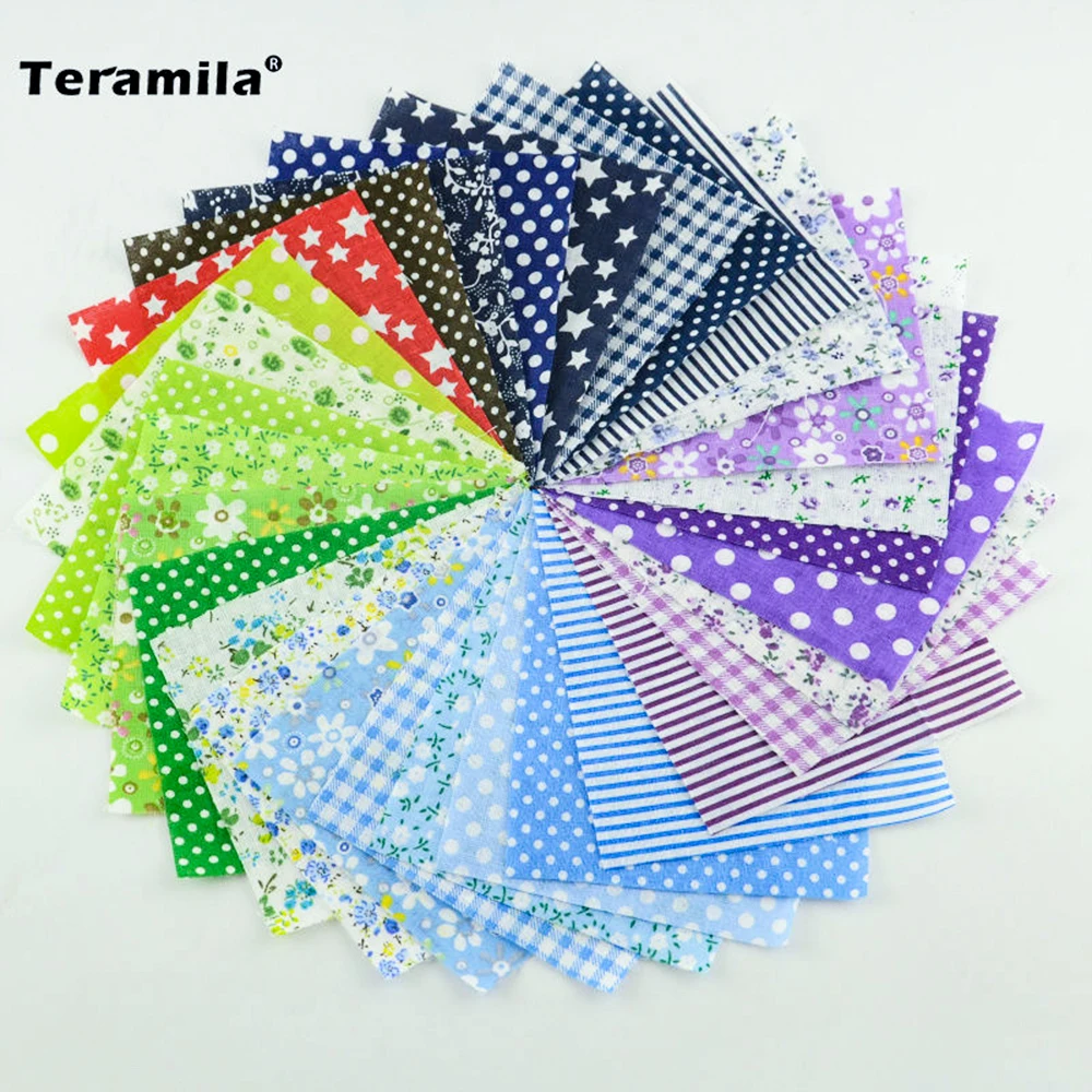 Teramila Random Color Thin Plain Cotton Fabric Patchwork Quilting Tilda No Repeat Design Tissue Sewing 30 Pcs/Lot 10*12 CM